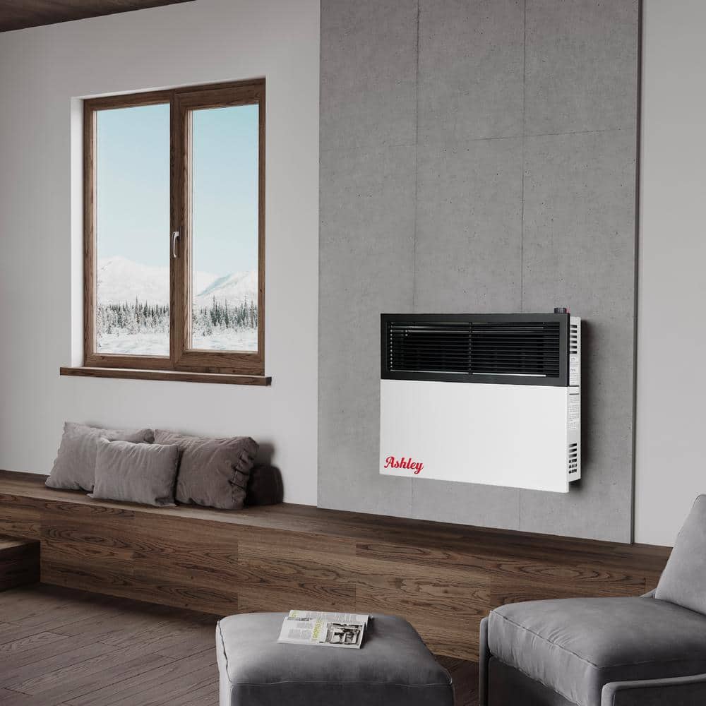 Ashley 17,000 BTU Black and White Stainless Steel Wall Heater
