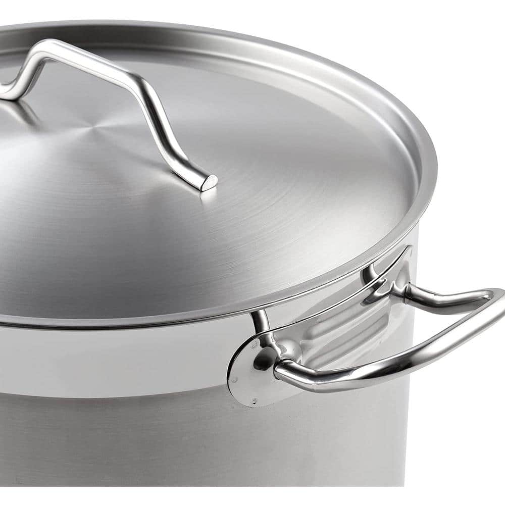 Professional 24 Quart Stainless Steel Stockpot with Lid