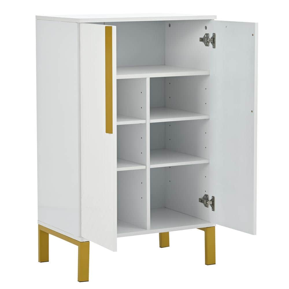 23.7 in. W x 15.7 in. D x 39.2 in. H Bathroom White Linen Cabinet