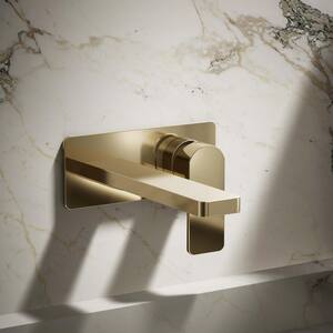 Parallel Wall-Mount Single-Handle Bathroom Sink Faucet 1.2 Gpm in Vibrant French Gold