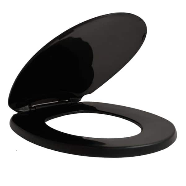CENTOCO Round Closed Front Toilet Seat in Black