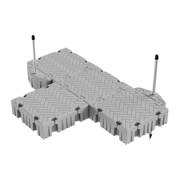Flexx 8 ft. T-Shaped Floating Dock Package with Pipe Guides