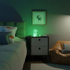 6.69 in. Rechargeable Marley Monkey Multi-Color Changing Integrated LED Silicone Touch Activated Night Light Lamp, White