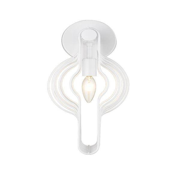 Sleek White Steel Dimmable Wall Sconce, 7.75in