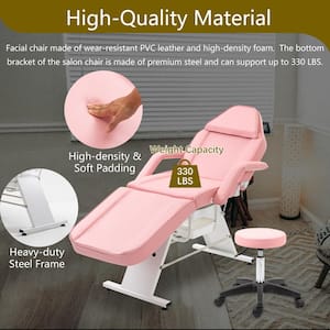 Massage Chair Hydraulic Stool Multi-Purpose Facial Bed Table Adjustable Beauty Barber Spa Beauty Equipment Pink