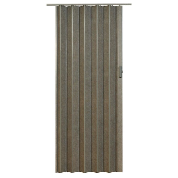 Spectrum Elite 48 in. W. x 80 in. Grey Linen Vinyl Accordion Door with Hardware included