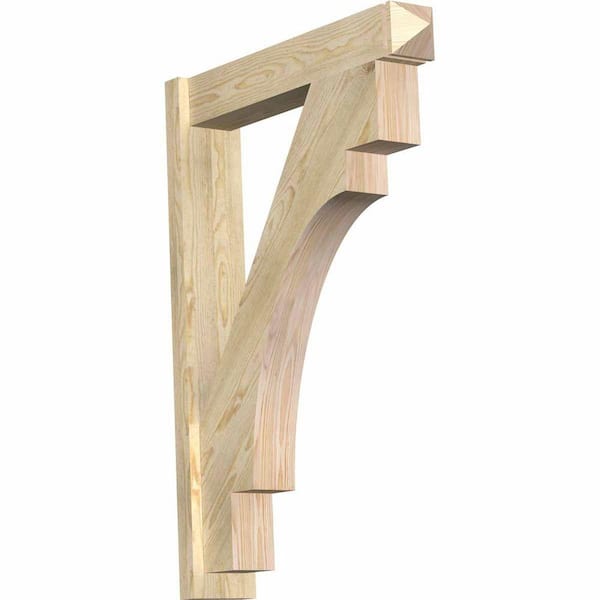 Ekena Millwork 6 in. x 42 in. x 30 in. Merced Arts and Crafts Rough Sawn Douglas Fir Outlooker