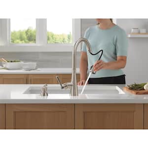 Boyd Single Handle Pull Down Sprayer Kitchen Faucet with ShieldSpray Technology in Spotshield Stainless