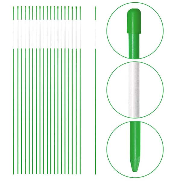 4 ft. Reflective Fiberglass Driveway Markers Snow Stakes Safety Markers for Snow Plowing and Landscape Flagpole 20 Pack