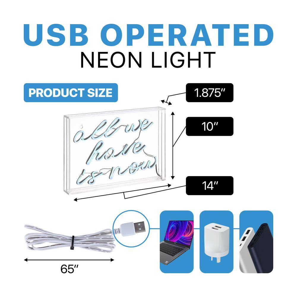 White Acrylic Box USB LED Neon Light Sign