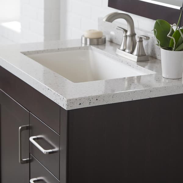 Home Decorators Collection in. W x 22 in. D Solid Surface Technology Cultured Marble Vanity Top in Silver Ash with White Sink SS31R-AH - The Home Depot