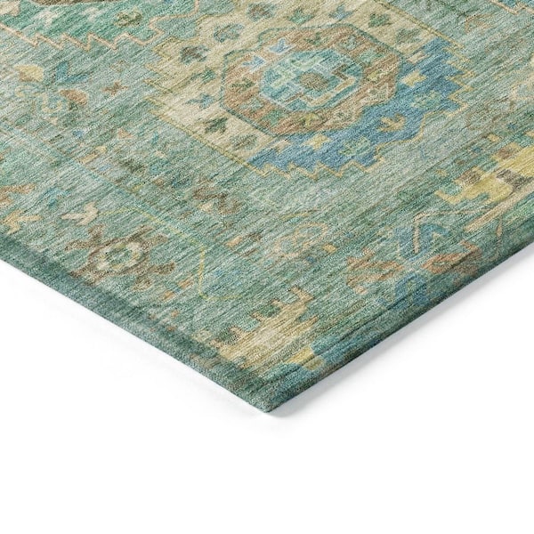 Chantille Machine Washable Indoor/Outdoor Abstract ACN2227 Teal 2 ft. 3 in. x 7 ft. 6 in. Runner Rug