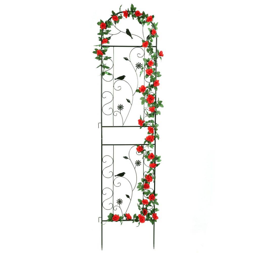86.5 in. Outdoor Metal Plant Trellis, Outdoor Clematis Trellis, Suitable for Yards, Lawns, Gardens