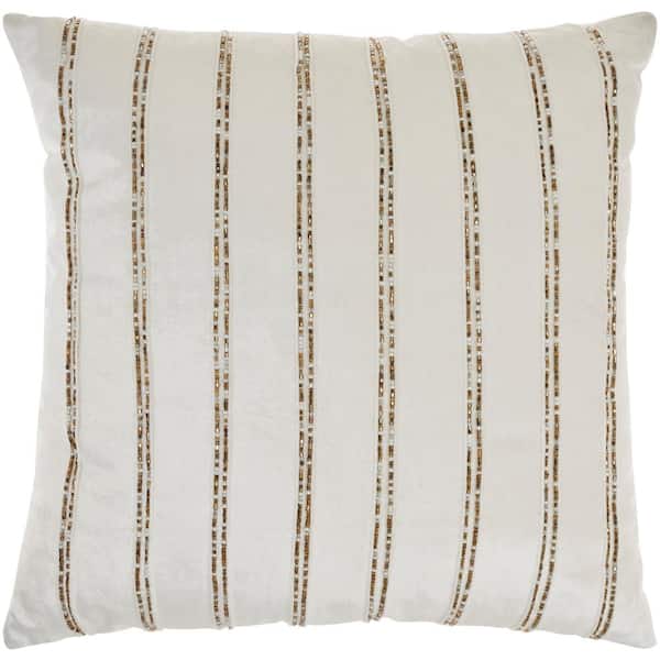 Mina Victory Sofia Ivory 20 in. x 20 in. Throw Pillow