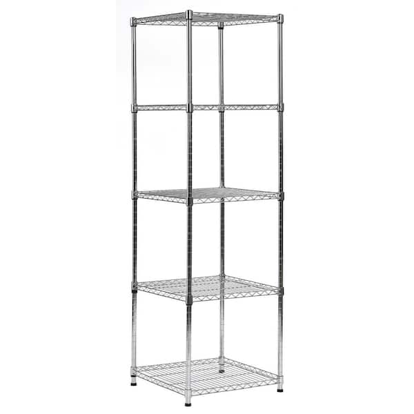 Muscle Rack Chrome 5 Tier Wire Shelving, Chrome Wire Shelving Replacement Parts