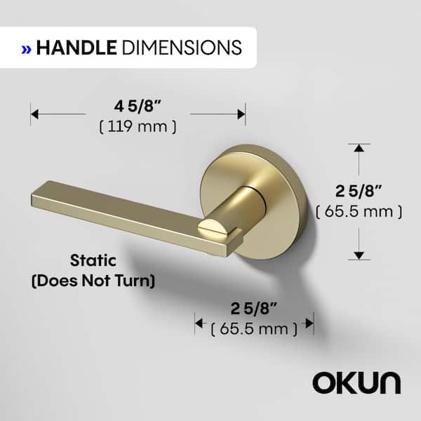 Okun Valli Metal Brushed Champagne Gold Dummy Door Handle with