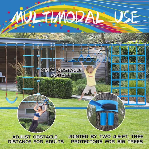 56 ft. Ninja Warrior Obstacle Course Kit with 12 Obstacles