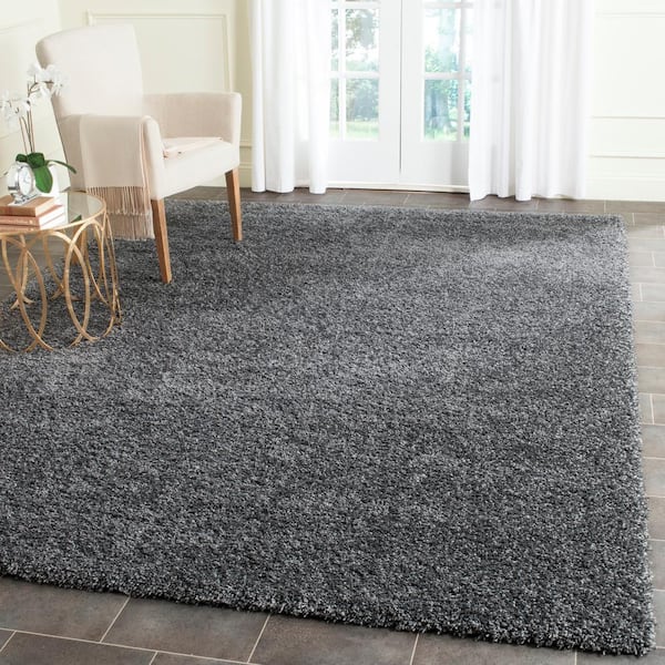 Santa Monica Shag Dark Gray 10 ft. x 13 ft. Solid Area Rug