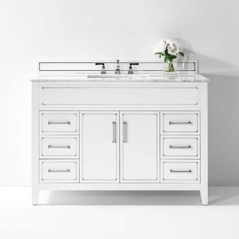 Aspen 48'' White Marble Top Single Bathroom Vanity