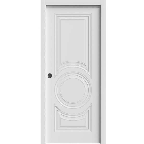 7801 32 in. x 80 in. Sold Core White Color Wood Sliding Door