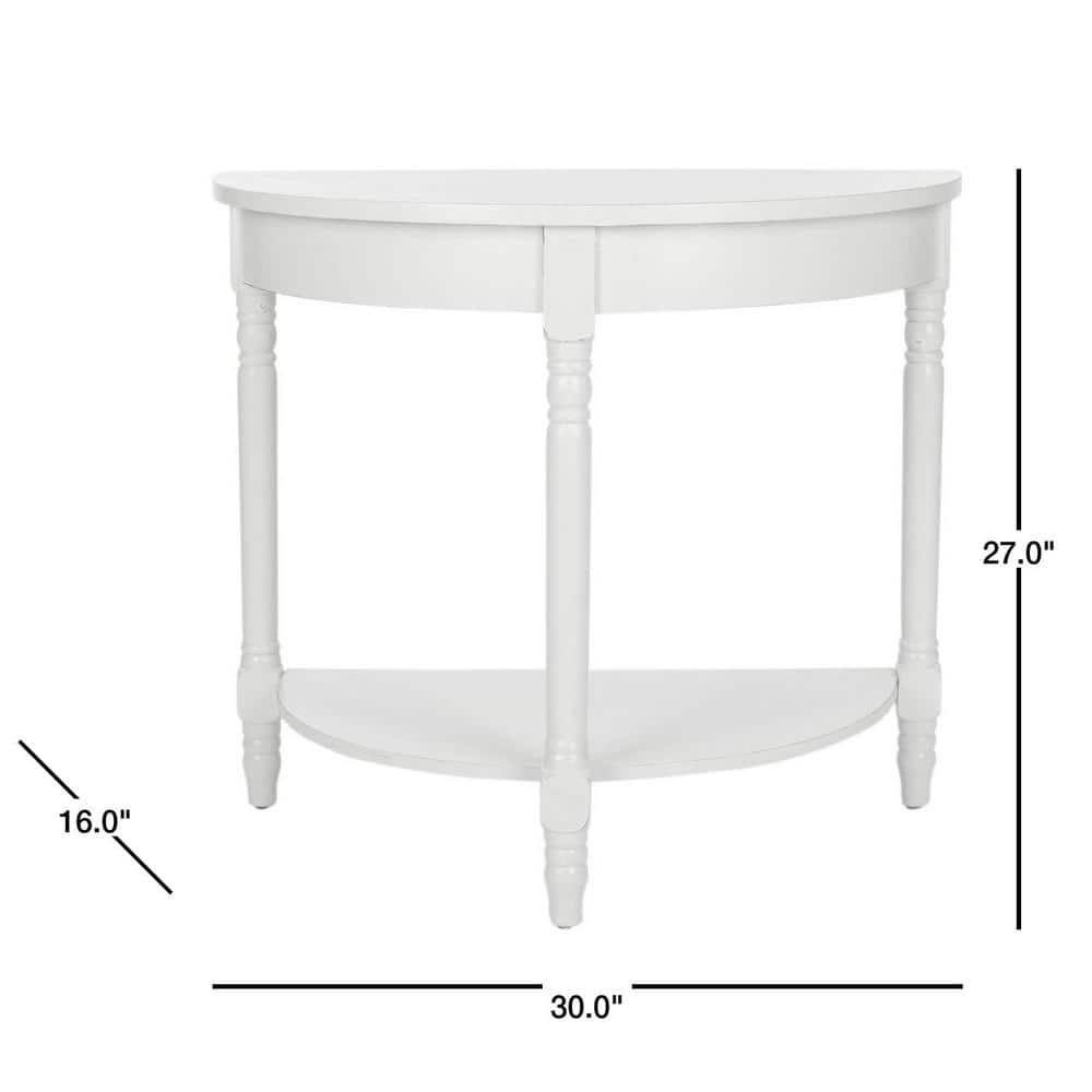 Elegant Georgian Demilune Console Table with Storage in Shady White