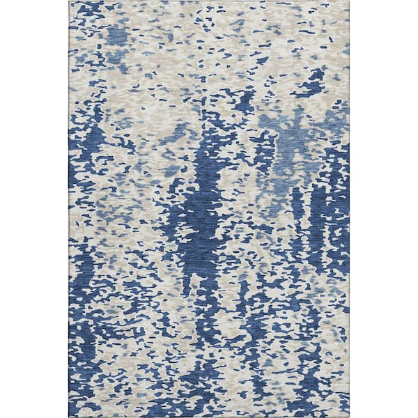 Addison Rugs Mayfield Premium Machine Washable Abstract AMF944 Navy 8 ft. x 10 ft. Area Rug
