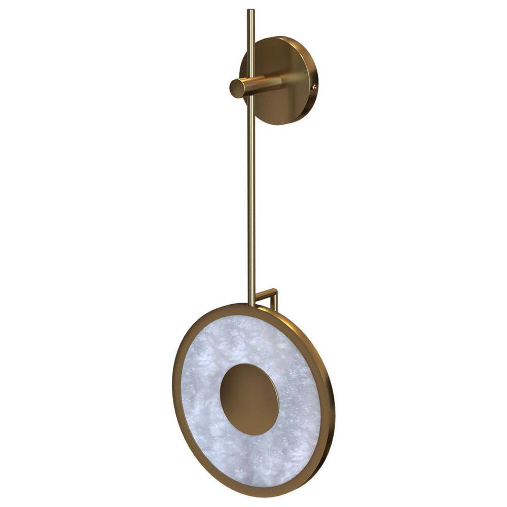"Pendolo LED 23"" Modern Round Wall Light Sconce, Brass Finish with Marble Shade" price history on PriceWatchPro