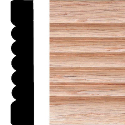 3/4 in. x 4 in. x 7 ft. Oak Wood Ribbed Fluted Casing Moulding