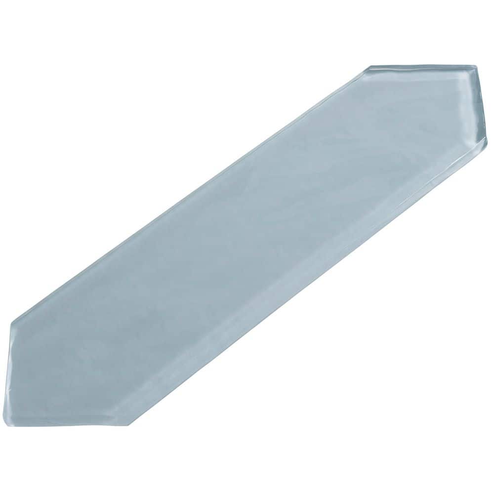 Icicle Blue Polished Glass Hexagonal Subway Tile