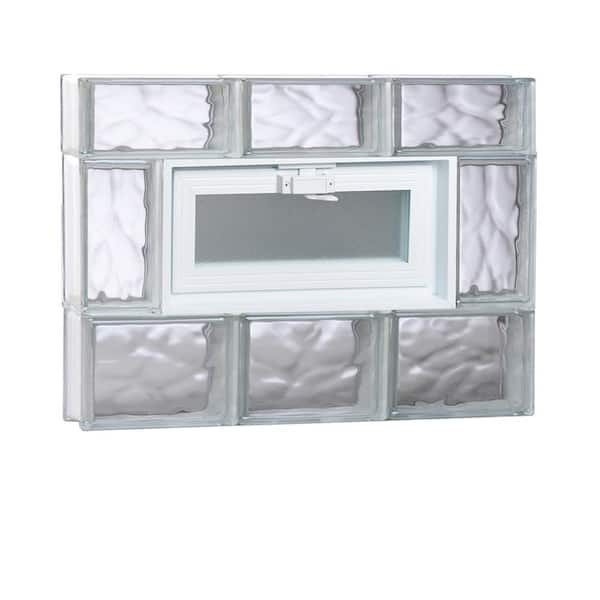 Clearly Secure 2325 In X 1725 In X 3125 In Frameless Wave Pattern Vented Glass Block 8536