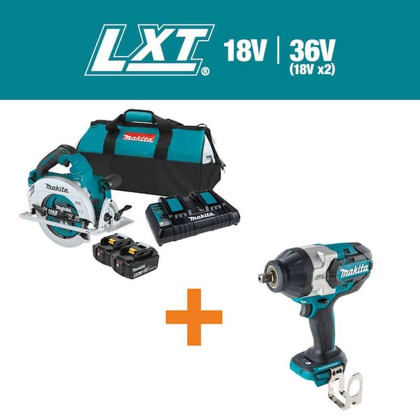 18V X2 LXT (36V) Brushless 7-1/4 in. Circ Saw Kit 5. 0Ah w/ bonus 18V LXT Brushless 1/2 in. Impact Wrench w/Detent Anvil