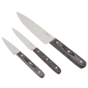 3 Piece Stainless Steel Knife Set in Dark Grey