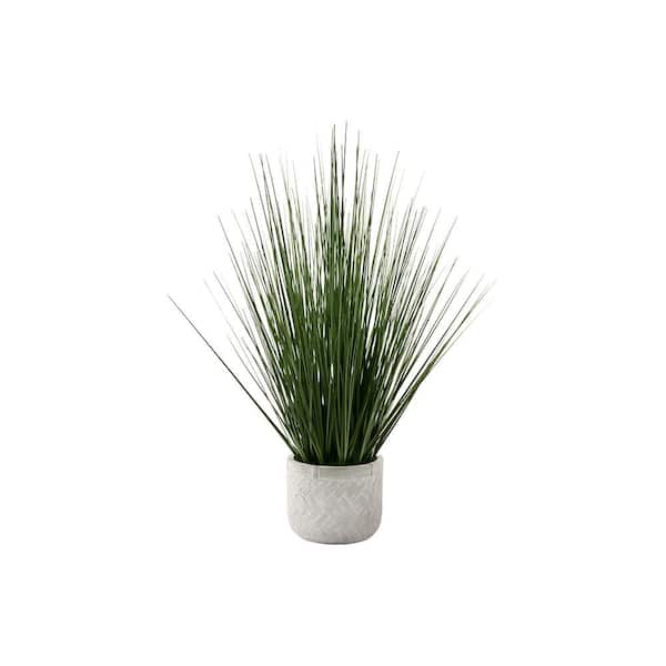 Unbranded 20.5" Green Artificial Grass in a Cement Pot