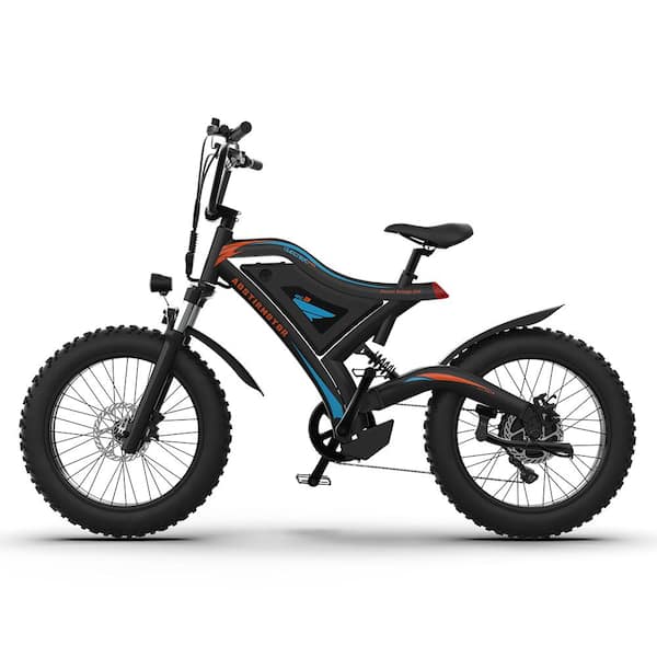 Sudzendf 20 in. 7-Speed Black Fat Tire SW-LCD Display Electric Bicycle