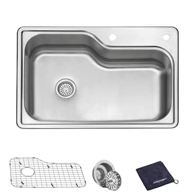 IPT Sinks 18-Gauge 23-Inch x 20-Inch Single Bowl Stainless Steel Undermount  Sink - Warehouse Deals (Like New)