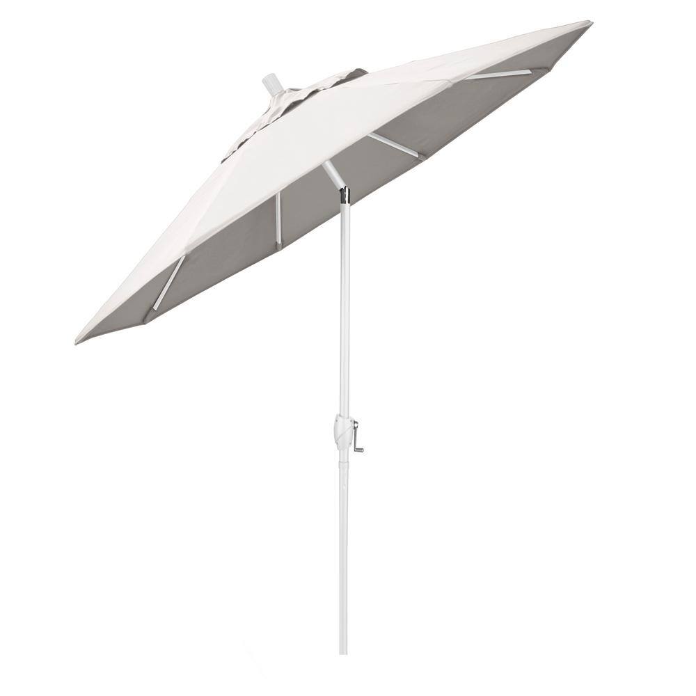 9' White Aluminum Patio Umbrella with Sunbrella Canopy