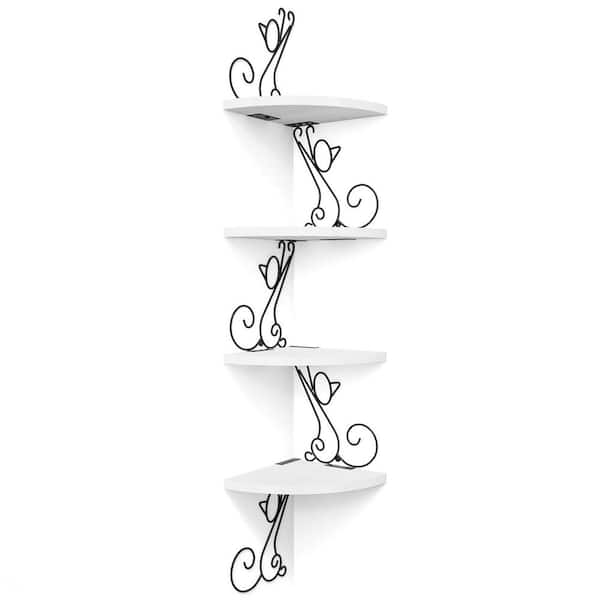 Unbranded 7.8 in. W x 7.8 in. D Solid Wood Decorative Wall Shelf Floating Corner Shelf