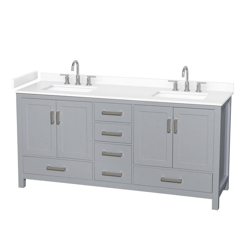 Sheffield 72 in. Double Freestanding Gray Bath Vanity with Top price history on PriceWatchPro