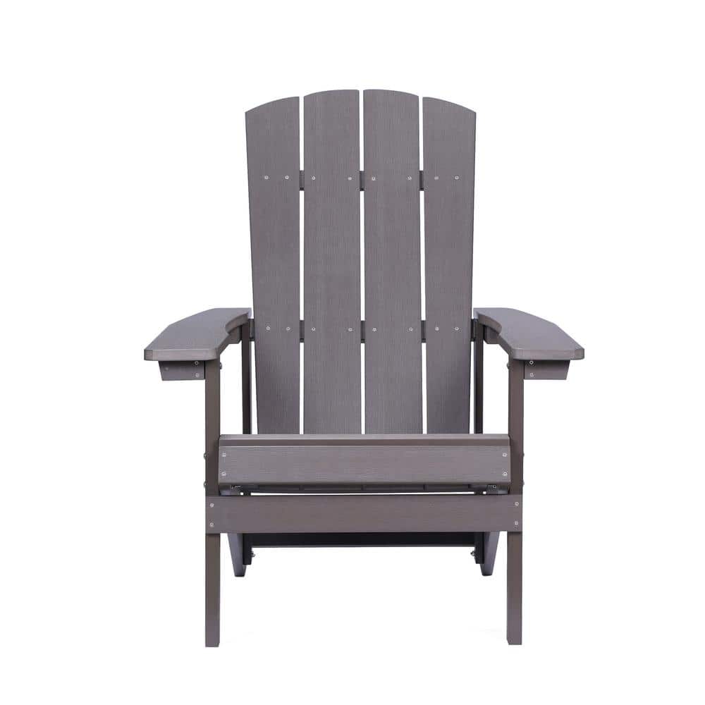 Curved Backrest Brown Plastic Adirondack Chair (1Pack) BNAdirondack The Home Depot