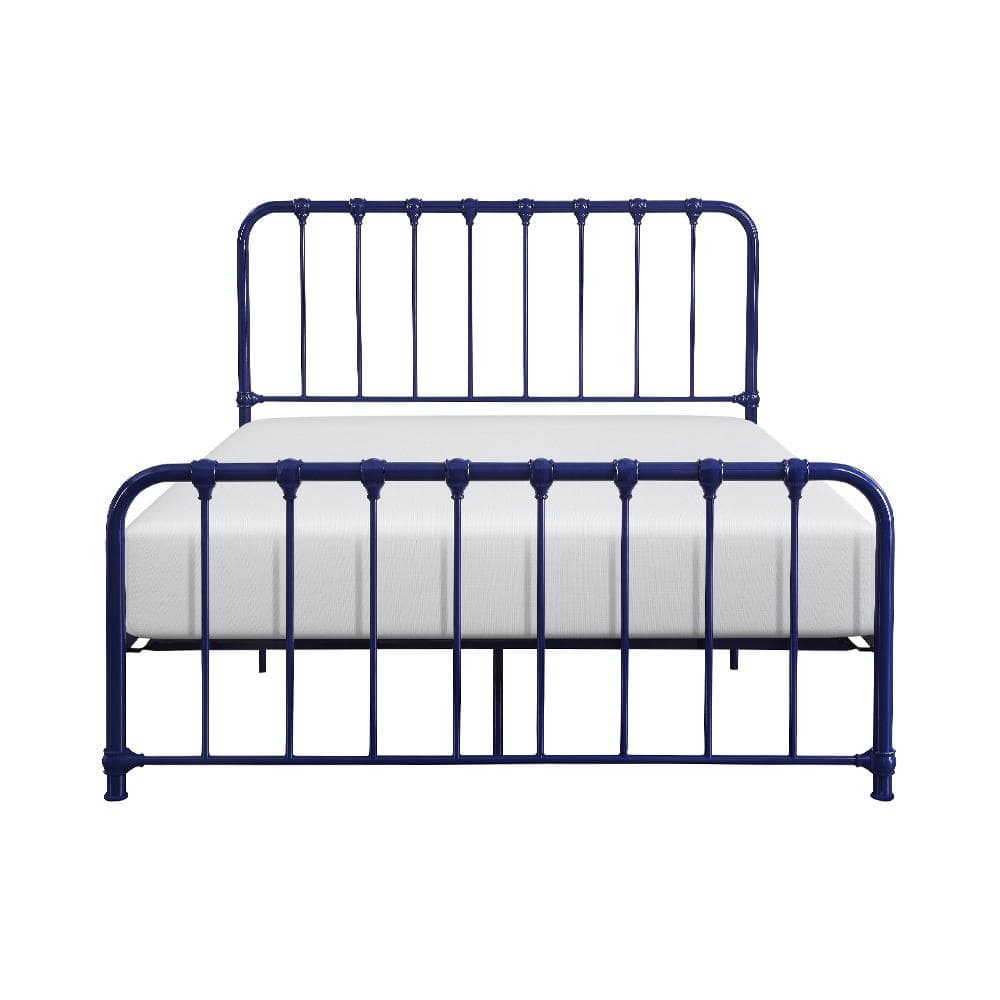 Lazzara Jocelyn Blue Metal Frame Full Platform Bed 1571BUF-1 Lazzara Jocelyn Blue Metal Frame Full Platform Bed 1571BUF-1
