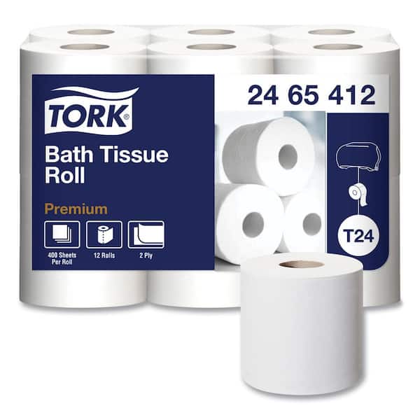TORK Premium Poly-Pack Septic-Safe White 2-Ply Toilet Paper (400-Sheets Per Roll, 12-Rolls/Pack, 4-Packs/Carton)