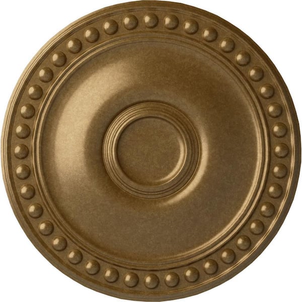 Ekena Millwork 19-1/8 in. x 1 in. Foster Urethane Ceiling Medallion (Fits Canopies upto 5-5/8 in.) Hand-Painted Pale Gold