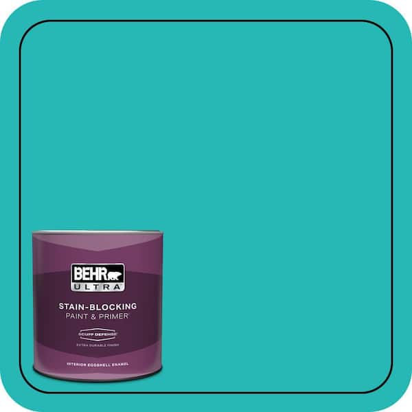 BEHR ULTRA 1 qt. #MQ4-21 Caicos Turquoise Extra Durable Eggshell Enamel Interior Paint & Primer