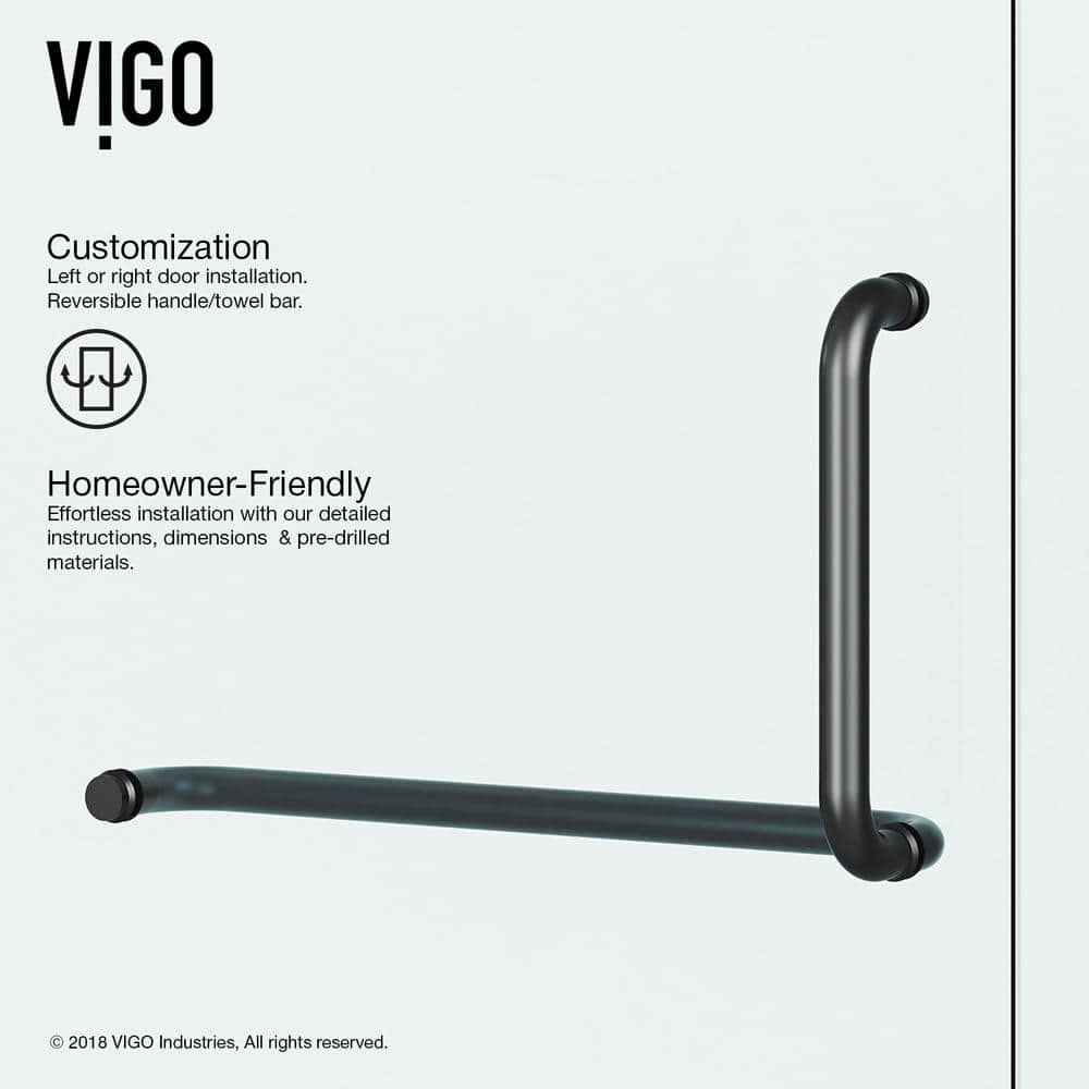 Pirouette 36-48" Adjustable Frameless Pivot Shower Door with Clear Glass