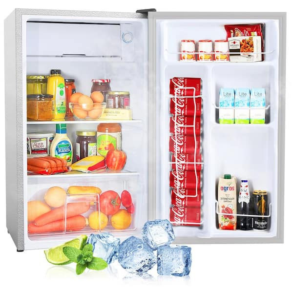 Edendirect 3.2 cu. ft. Mini Compact Fridge in Silver with Freezer with 5  Settings Temperature Adjustable N7KN220718009 - The Home Depot