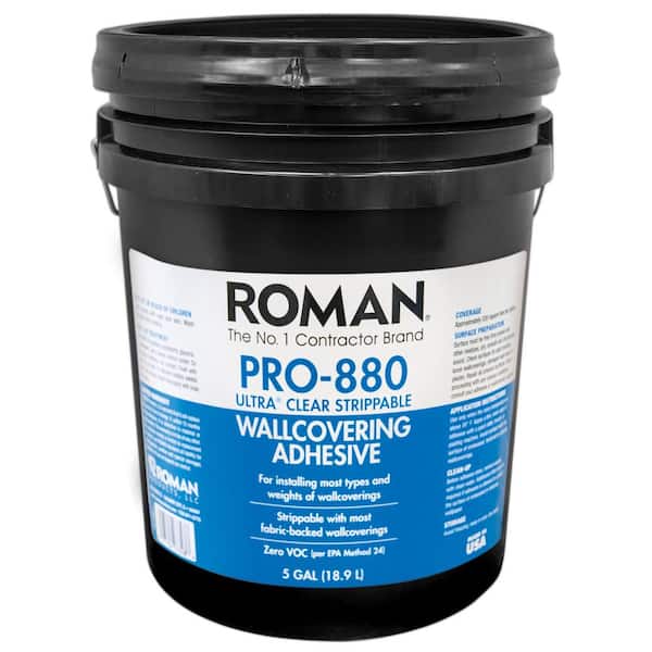 Roman PRO-880 5 Gal. Ultra Clear Premium Strippable Clear Adhesive