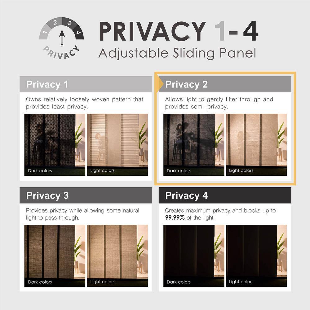 Airo Gray Cordless Sheer Woven Panel Track Blind