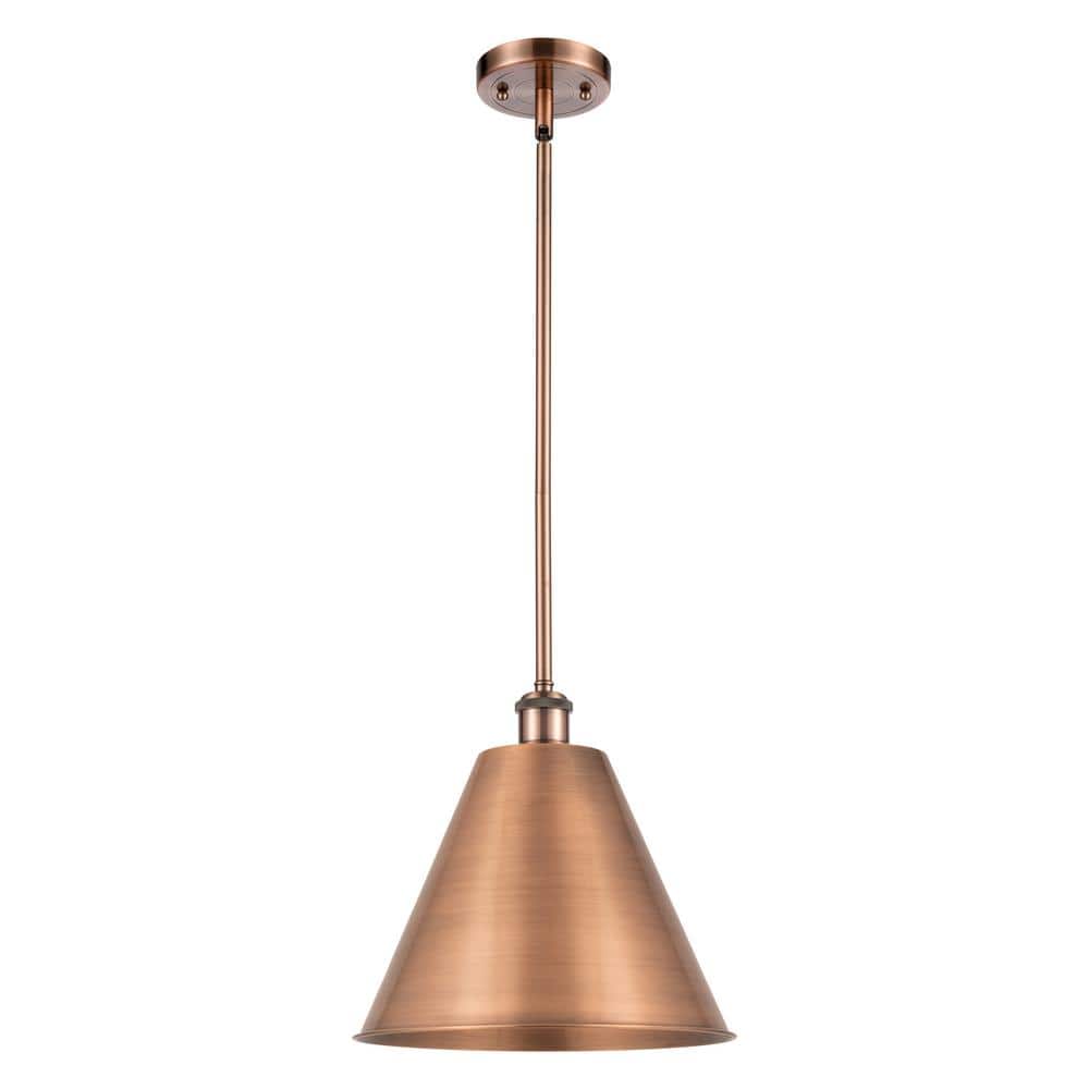 Ballston Cone 60-Watt 1-Light Antique Copper Shaded Mini Pendant Light with Metal Shade price history on PriceWatchPro