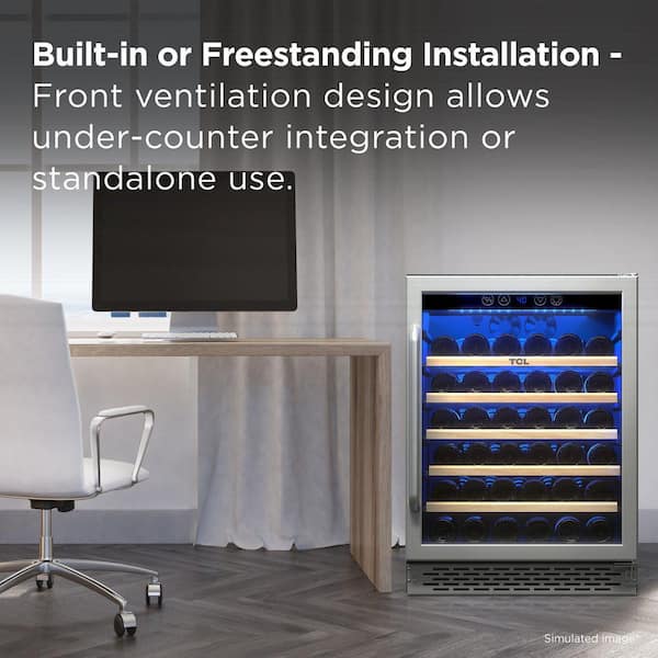 TCL Single Zone 52-Wine Bottles Stainless Look Wine Cooler