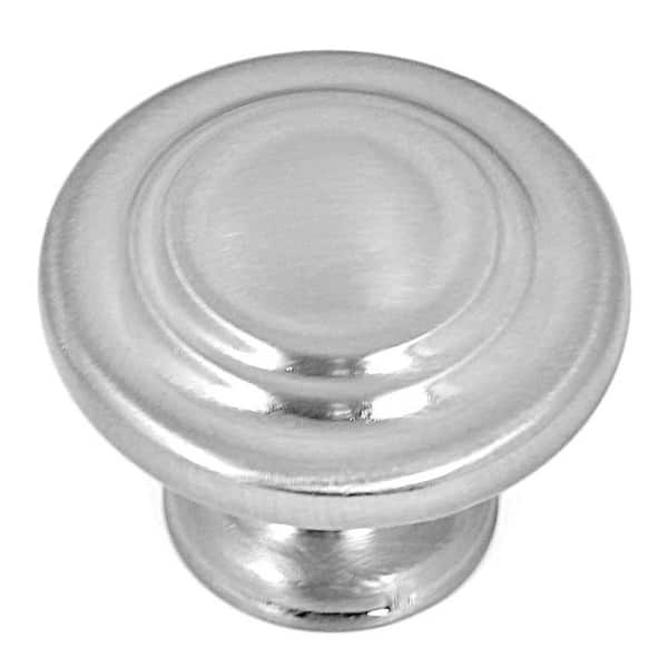 Stone Mill Hardware 1-1/4 in. Satin Nickel Three Ring Round Cabinet Knob (10-Pack)